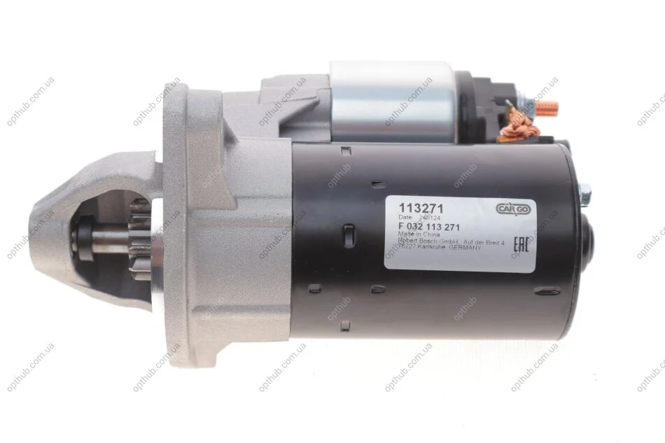 Стартер (12В, 1,1кВт, новий із заставою) LEXUS ES TOYOTA ALLION I, AURIS, AVENSIS, CELICA, COROLLA, COROLLA VERSO, MR2 III, PREMIO, RAV 4 II, WISH 1.4-2.5 08.99- CARGO F 032 113 271 (фото 1)