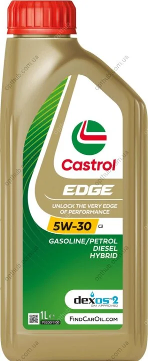 Олива моторна EDGE 5W-30 C3 1л EDGE 5W-30 C3 12X1L -ua CASTROL 5W30 E C3 1L (фото 1)