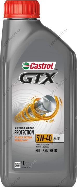 Масло моторное GTX 5W-40 A3/B4 1л GTX 5W40 A3/B4 12X1L CASTROL 5W40 GTX A3/B4 1L (фото 1)