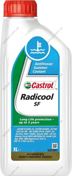 Антифриз RADICOOL SF 1л КОНЦЕНТРАТ ОХЛАЖДАЮЩЕЙ ЖИДКОСТИ RADICOOL SF 12X1L / VW TL-774F, FORD WS CASTROL RADICOOL SF 1L (фото 1)