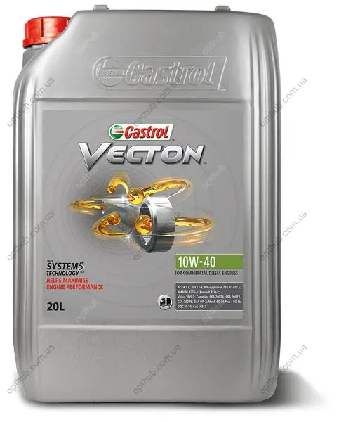 Моторна олива VECTON (20L) 10W40 API CI-4 CUMMINS 20077 CUMMINS 20078 DEUTZ DQC III-10 FORD M2C944 A MACK EO-N MAN 3277 MB 228.5 MTU TYP 3 RENAULT RLD-2 VOLVO VDS-3 CASTROL VECTON 10W-40 (фото 1)