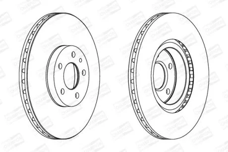 Диск тормозной передний (кртано) 2) Fiat Doblo (07-) CHAMPION 561520CH