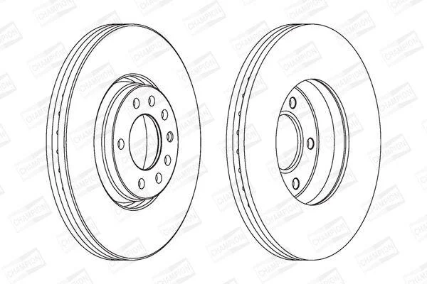 Диск гальмівний передній (кртано)) 2) Opel Astra (G,H), Corsa D, Zafira B CHAMPION 562240CH (фото 1)