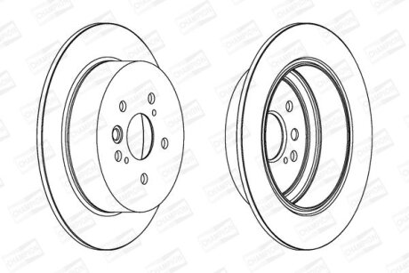 Диск гальмівний задній (кратно 2) Toyota Rav 4 (I,II) CHAMPION 562288CH