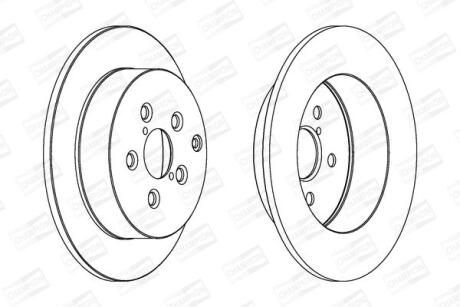 Диск тормозной задний (кратно 2) Toyota Avensis (T25) CHAMPION 562418CH