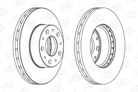 Диск гальмівний передній (кртано)) 2) Citroen Jumper II/ Fiat Ducato (06-) CHAMPION 562468CH