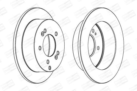 Диск гальмівний задній (кратно 2) Hyundai Sonata V, Tucson (04-10)/ Kia Sportage II CHAMPION 562552CH