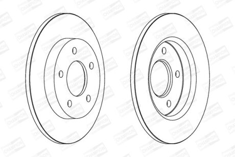 Диск гальмівний задній (кратно 2) Mazda 3 (03-09), (09-14) CHAMPION 562560CH