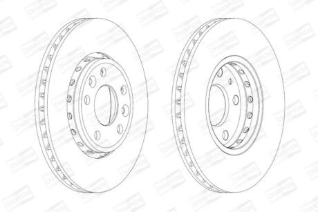 Диск гальмівний передній (кртано)) 2) Renault Megane III, Scenic III, Fluence (10-) CHAMPION 562595CH