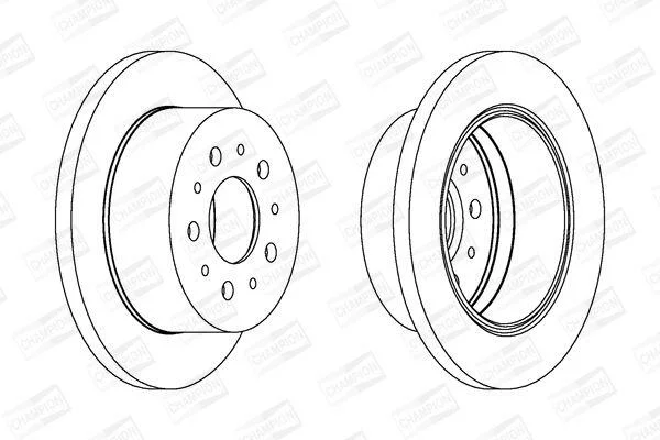 Диск гальмівний задній (кратно 2) Citroen Jumper (I,II)/ Fiat Ducato (94-02, 06-) CHAMPION 562757CH (фото 1)