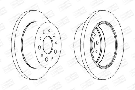 Диск гальмівний задній (кратно 2) Citroen Jumper (I,II)/ Fiat Ducato (94-02, 06-) CHAMPION 562757CH