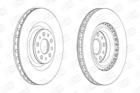 Диск гальмівний передній (кртано)) 2) Fiat Doblo (10-)/ Opel Combo (12-) CHAMPION 562760CH