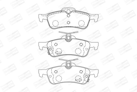 Колодки тормозные дисковые задние Honda Civic IX/ Toyota Yaris (05-13), (10-20) CHAMPION 572588CH