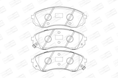 Колодки тормозные дисковые передние Kia Carnival/Grand Carnival III (06-) CHAMPION 572619CH