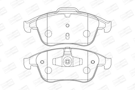 Колодки тормозные дисковые передние Renault Megane III, Scenic III, Fluence (12-) CHAMPION 573316CH