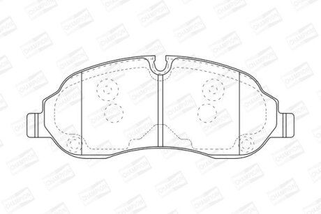 Колодки тормозные передние дисковые (с болтами и датчиками) Ford Transit (13-) CHAMPION 573438CH