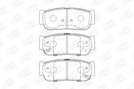 Колодки гальмівні дискові задн Kia Sorento I/ Ssangyong Rexton/ Rexton II, Kyron (05-14) CHAMPION 573676CH