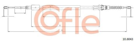 Трос ручника COFLE 10.6043