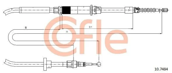 Трос ручника COFLE 10.7484 (фото 1)