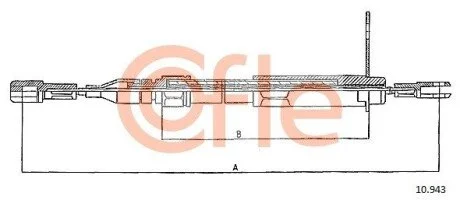 Трос ручного гальма задній лівий і правий на Mercedes 200-300 85>DB COFLE 10.943