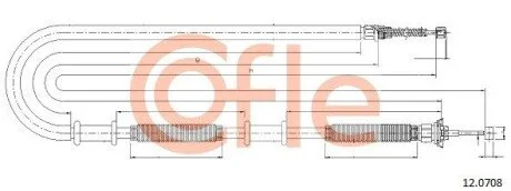 Трос ручника COFLE 12.0708