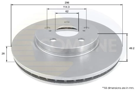 Comline - Диск гальмівний вентильований з покриттям COMLINE ADC01112V