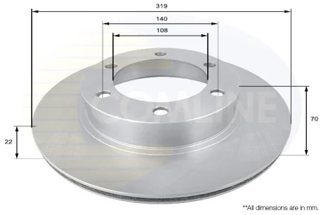 Comline - Диск гальмівний вентильований COMLINE ADC0184V