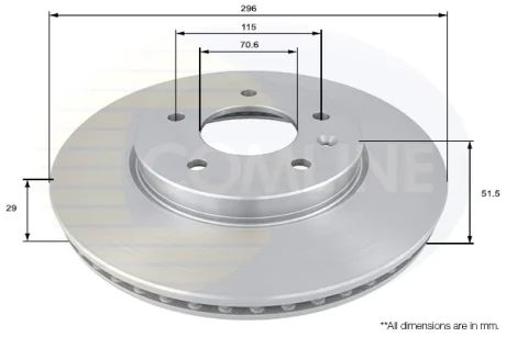 Comline - Диск гальмівний вентильований з покриттям COMLINE ADC1146V