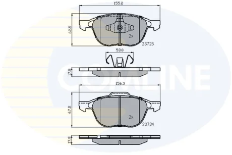 Comline - Гальмівні колодки до дисків COMLINE CBP01323