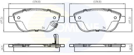 Comline - Гальмівні колодки до дисків COMLINE CBP31038