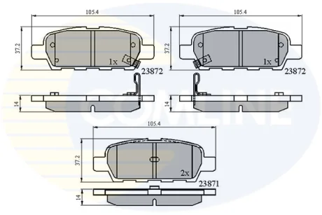 Comline - Гальмівні колодки до дисків COMLINE CBP3912