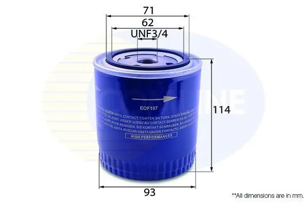 Comline Фільтр оливи COMLINE EOF187 (фото 1)