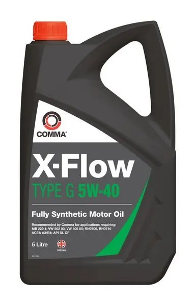 Моторна олива X-FLOW (5L) 5W40 API CF SL ACEA A3 B4 MB 229.1 RENAULT RN 0700 RENAULT RN 0710 VW 502.00 VW 505.00 COMMA X-FLOW G 5W40 SYNT 5L (фото 1)