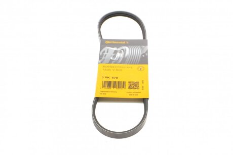 Ремінь генератора Hyundai Elantra/ Matrix 1.8 01-10/ Nissan Micra 1.0-1.4 02-10/ Note 1.4 06-12 UA63 Contitech 3PK670