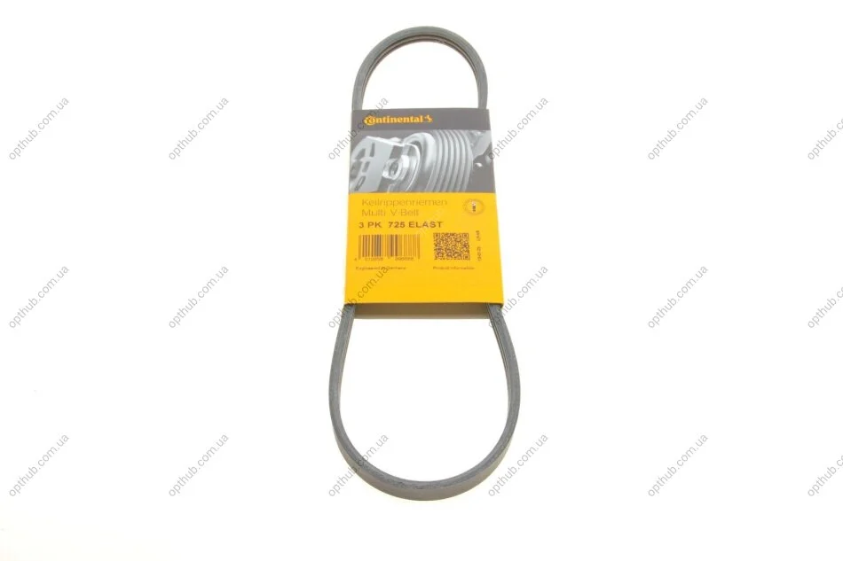 Ремінь генератора Ford Focus IV/Galaxy III/Mondeo V/Transit 2.0D/2.0DH 15- CONTINENTAL UA63 Contitech 3PK725 ELAST (фото 1)
