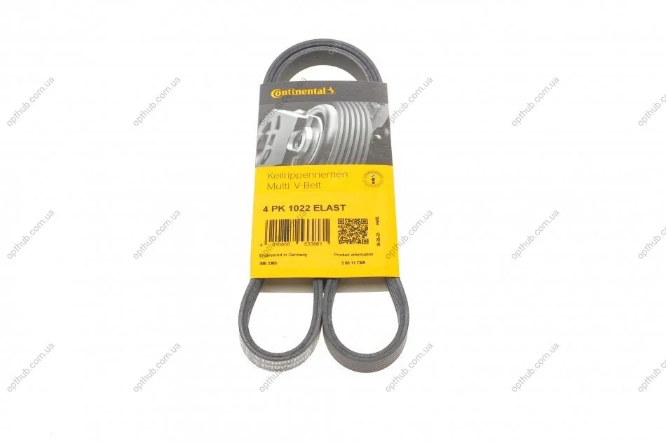 Ремень поликлиновой (Пр-во ContiTech) 4PK1022ELAST C.I.U Contitech 4PK1022 ELAST (фото 1)