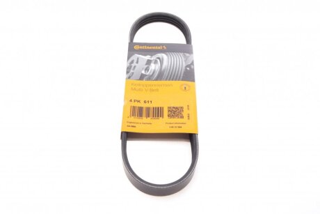 Ремінь генератора Hyundai Accent 1.3/1.5i/Getz 1.3i 94-05 CONTINENTAL UA63 Contitech 4PK611