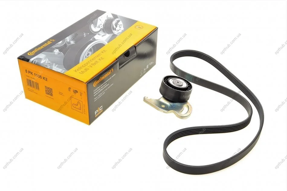 Комплект ременя генератора Renault Clio/Megane/Scenic/Nissan Almera/Micra/Kubistar 1.5 dCi 03- UA63 Contitech 5PK1135K2 (фото 1)