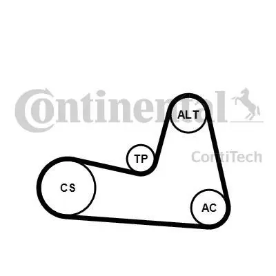 Комплект (ремінь+ролики) Contitech 6PK1200K2 (фото 1)