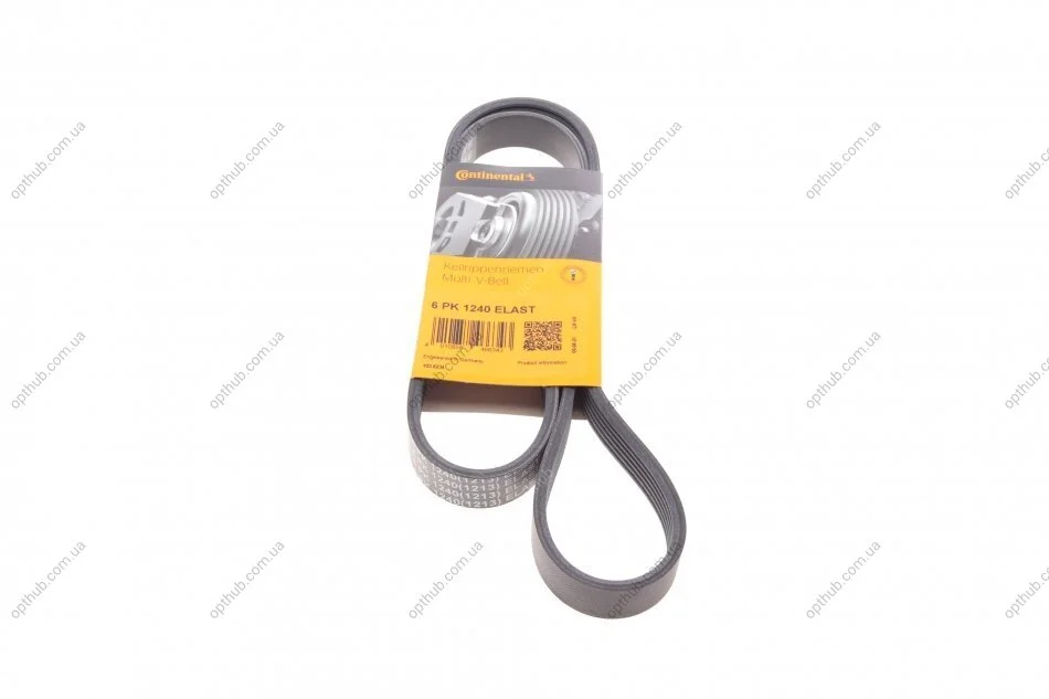 Ремінь генератора Ford Focus 1.8/2.0 04-12 CONTINENTAL 6PK1240 ELAST (opt-om) Contitech 6PK1240ELAST (фото 1)