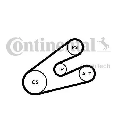 Комплект (ремінь+ролики) Contitech 6PK1453K1 (фото 1)