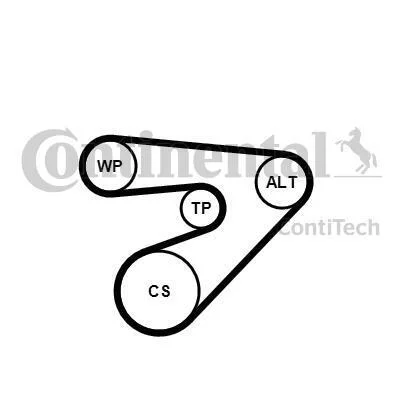 Комплект (ремень+ролики)) Contitech 6PK1453K2 (фото 1)