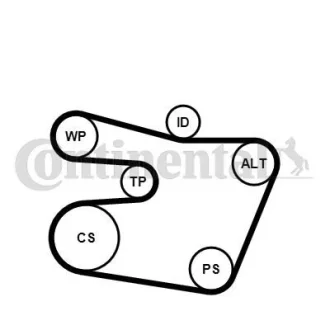 Комплект (ремінь+ролики+помпа) Contitech 6PK1538WP1