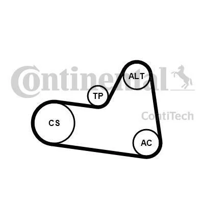 Комплект (ремінь+ролики))) Contitech 6PK1710K1 (фото 1)