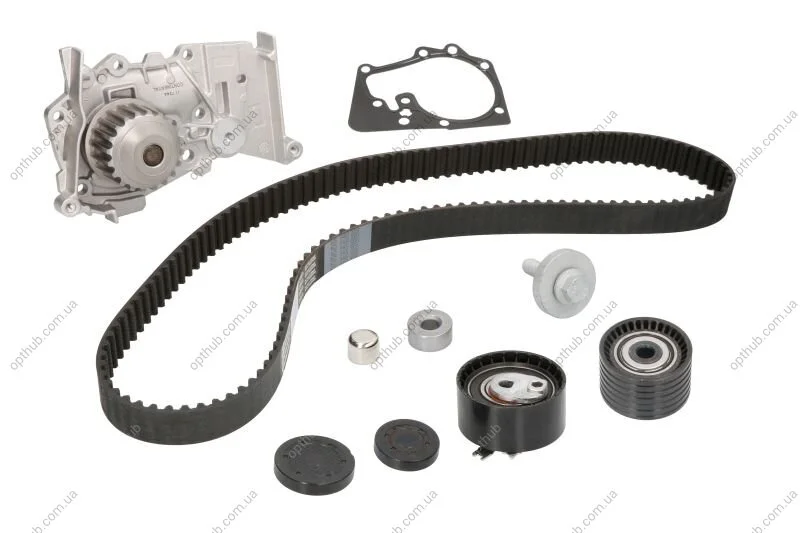 Комплект ГРМ + помпа Renault Kangoo/Dacia Logan/Sandero 1.4/1.6 16V 01- (27.4x132z) CONTINENTAL UA63 Contitech CT1179WP3 (фото 1)