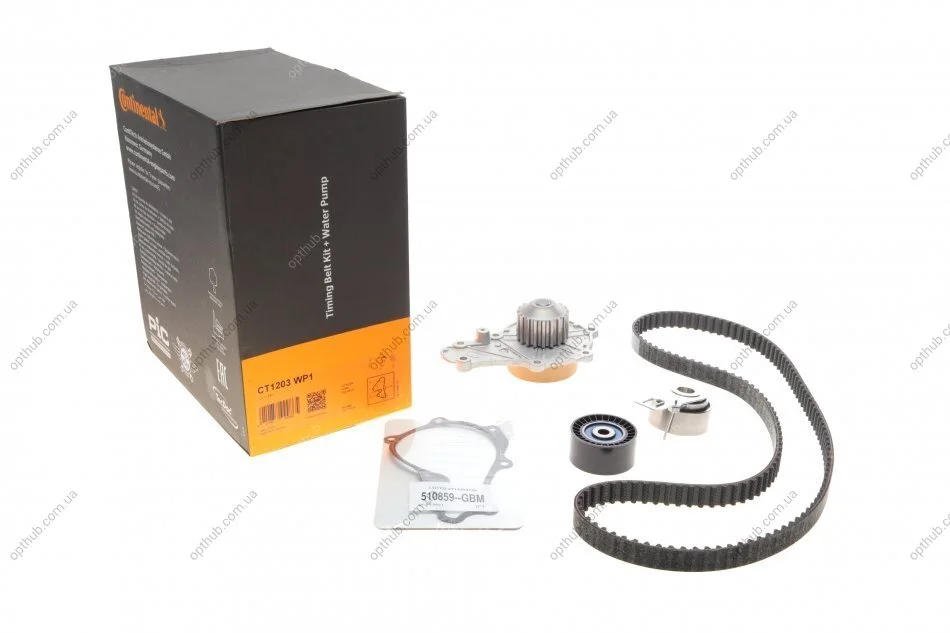 Комплект ГРМ + помпа Citroen C3/C4/Berlingo/Jumpy/Peugeot 2008/Expert/Partner 1.6 HDi 08- (20x1 UA63 Contitech CT1203WP1 (фото 1)