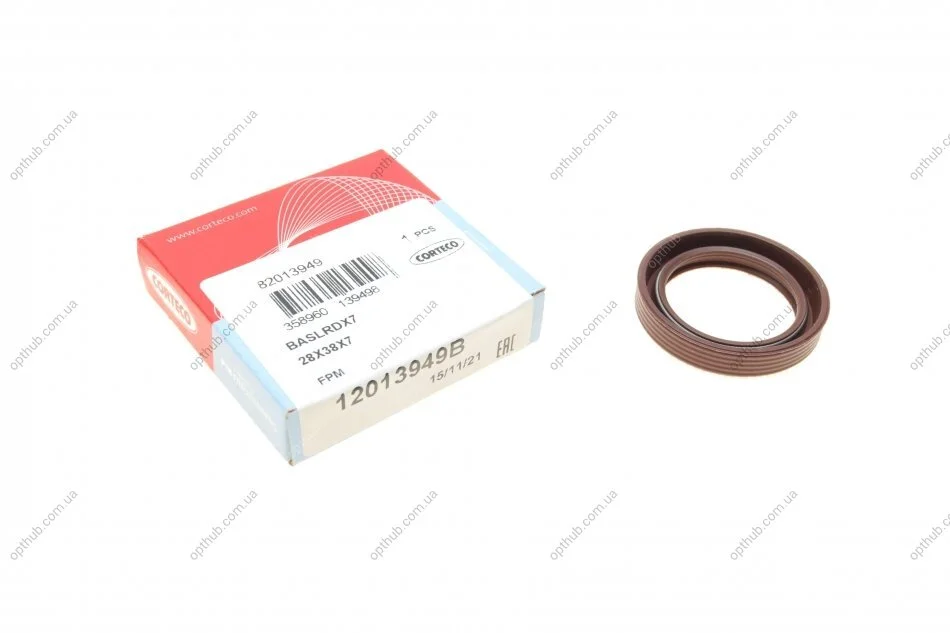 Сальник розподільного валу Ford Connect 1.8Di/TDCi 02- (28x38x7) UA63 CORTECO 12013949B (фото 1)