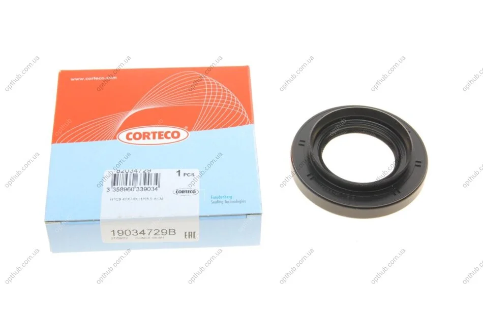 Сальник гумометалевий ДИФ. 41.0X74.0X11.0 ACM TOYOTA LAND CRUISER PRADO 120 GRJ12#/KDJ12#/RZJ12#/TRJ -ua CORTECO 19034729B (фото 1)