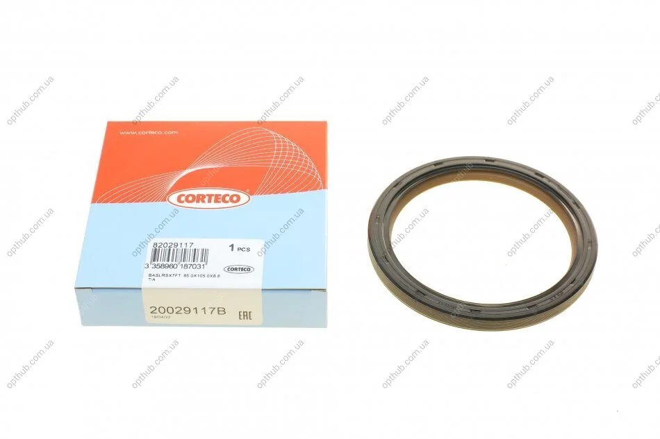 Сальник двигуна REAR PSA/FORD TU5JP4/DV4TD/F6JA/DV6ATED4 BAPTSLRSX7-CALZATO 85X105X8.8 TFE (вир-во CORTECO 20029117B (фото 1)