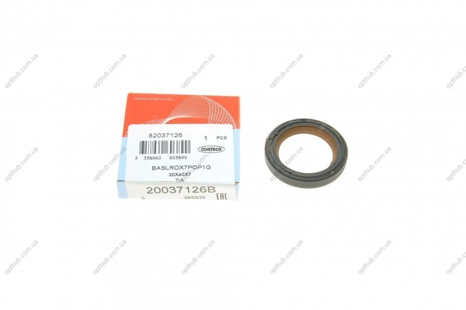 Сальник гумометалевий К/В VAG BASLRDX7POP1G 30.0X40.0X7.0 PTFE CORTECO 20037126B (фото 1)